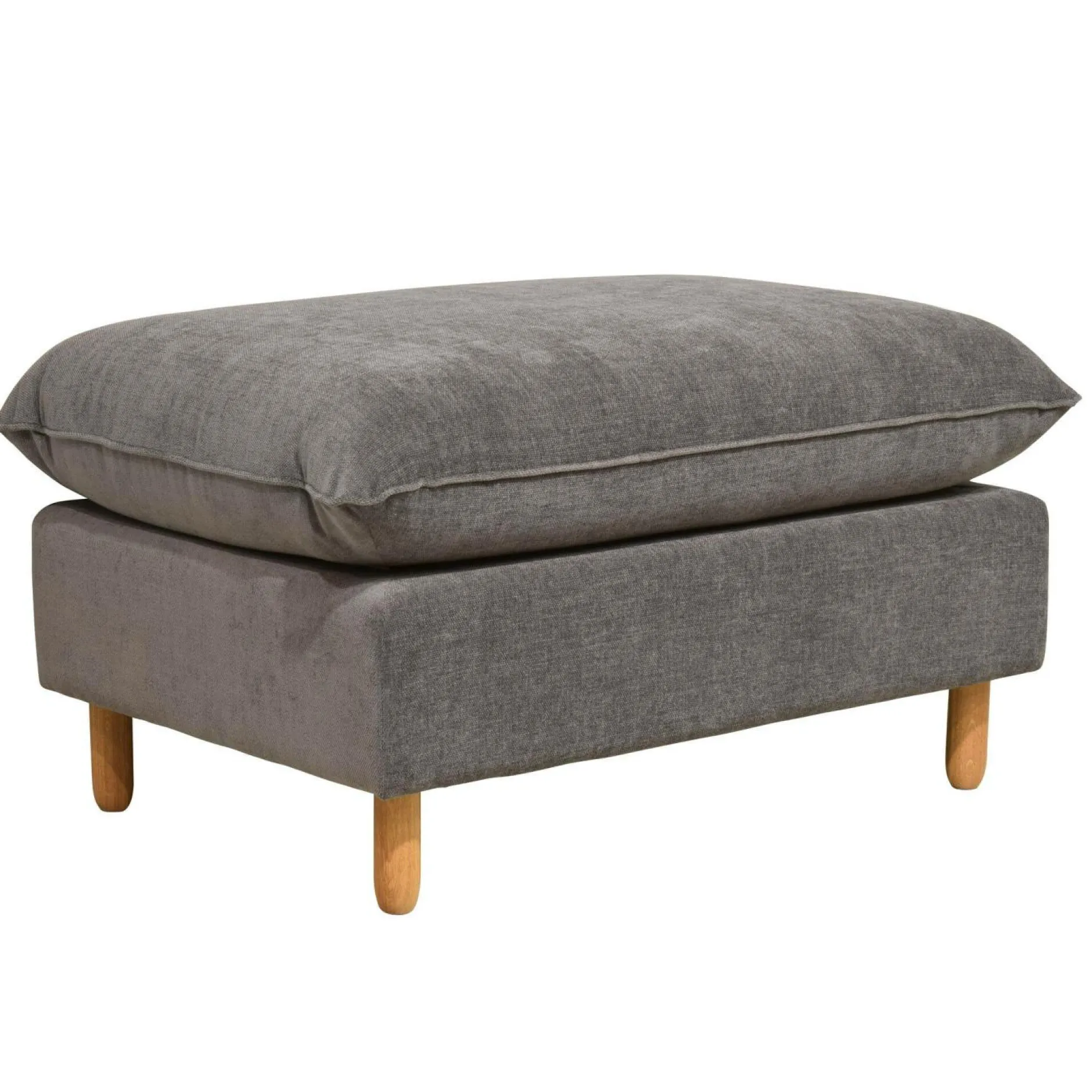 Repose-Pieds>Camif Repose-pieds tissu chenillé Portimo - Gris Foncé