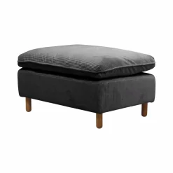 Repose-Pieds>Camif Repose-pieds velours côtelé Portimo - Gris