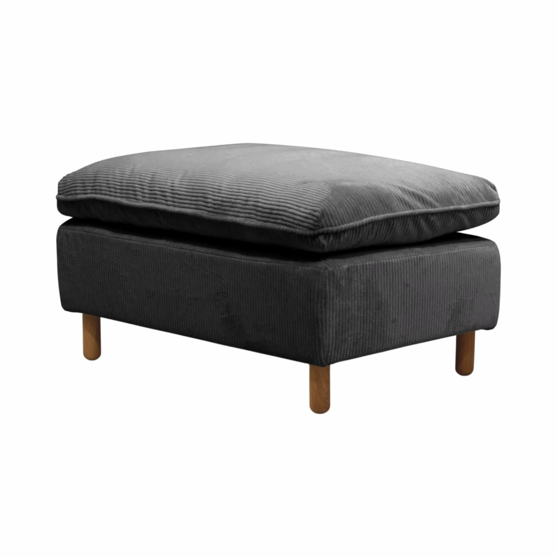 Repose-Pieds>Camif Repose-pieds velours côtelé Portimo - Gris