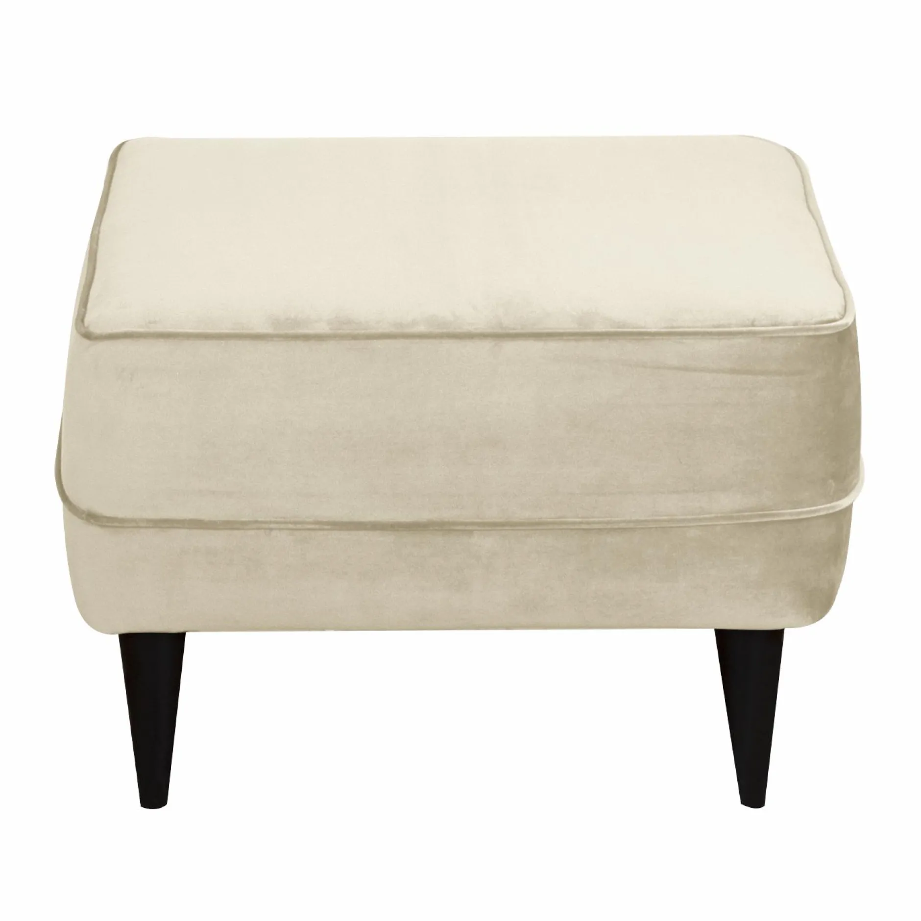 Repose-Pieds>Camif Repose-pieds velours Oscar - Ecru