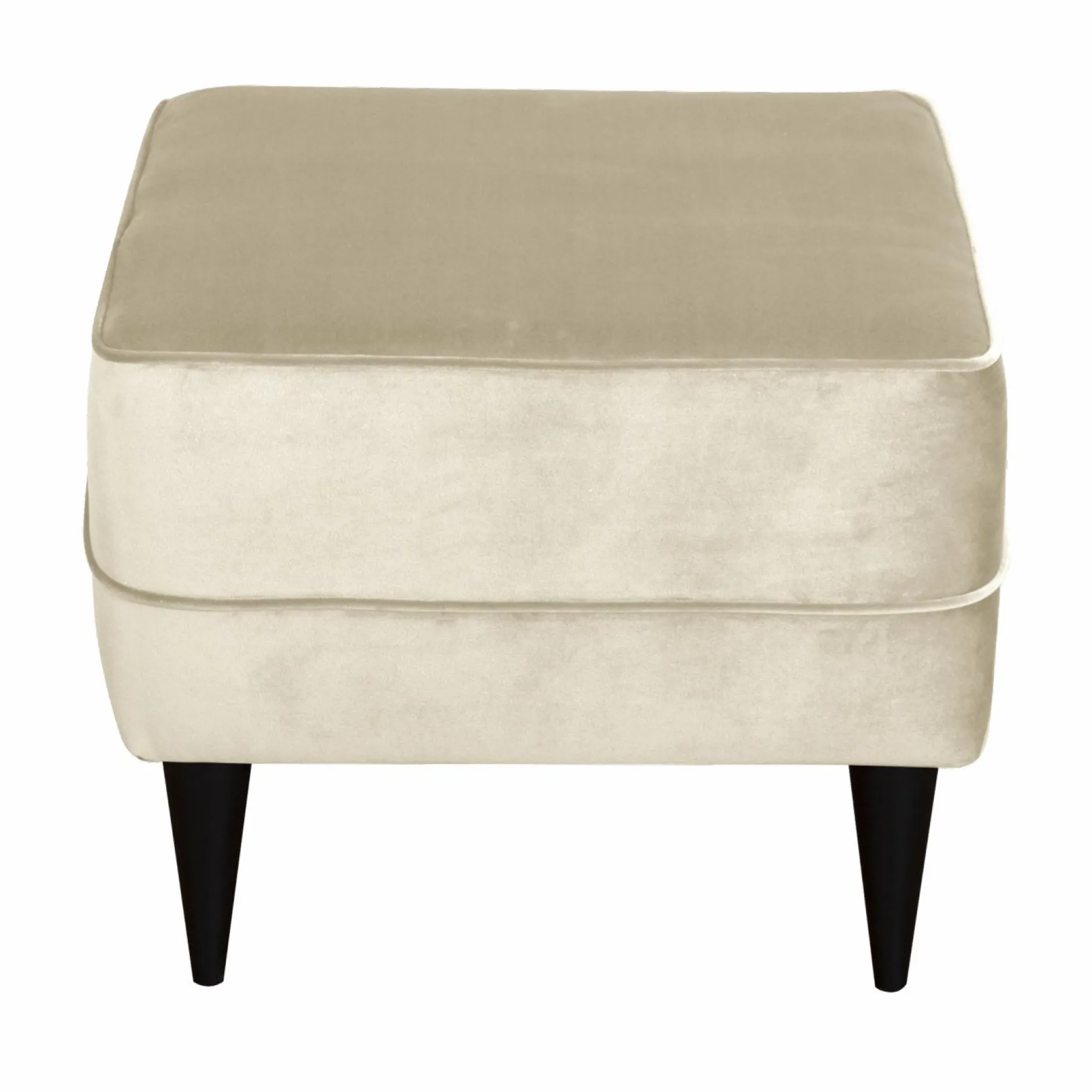 Repose-Pieds>Camif Repose-pieds velours Oscar - Ecru