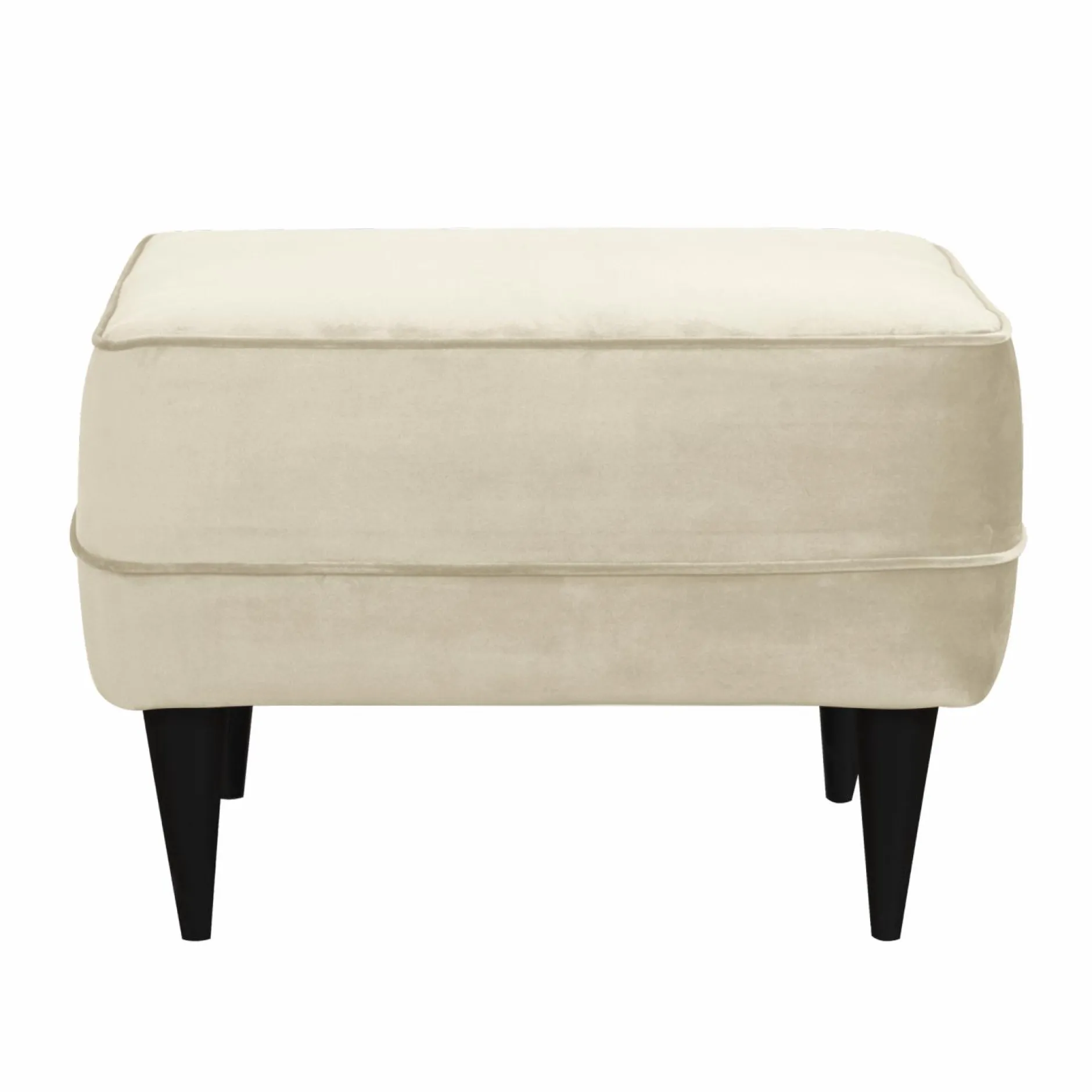 Repose-Pieds>Camif Repose-pieds velours Oscar - Ecru