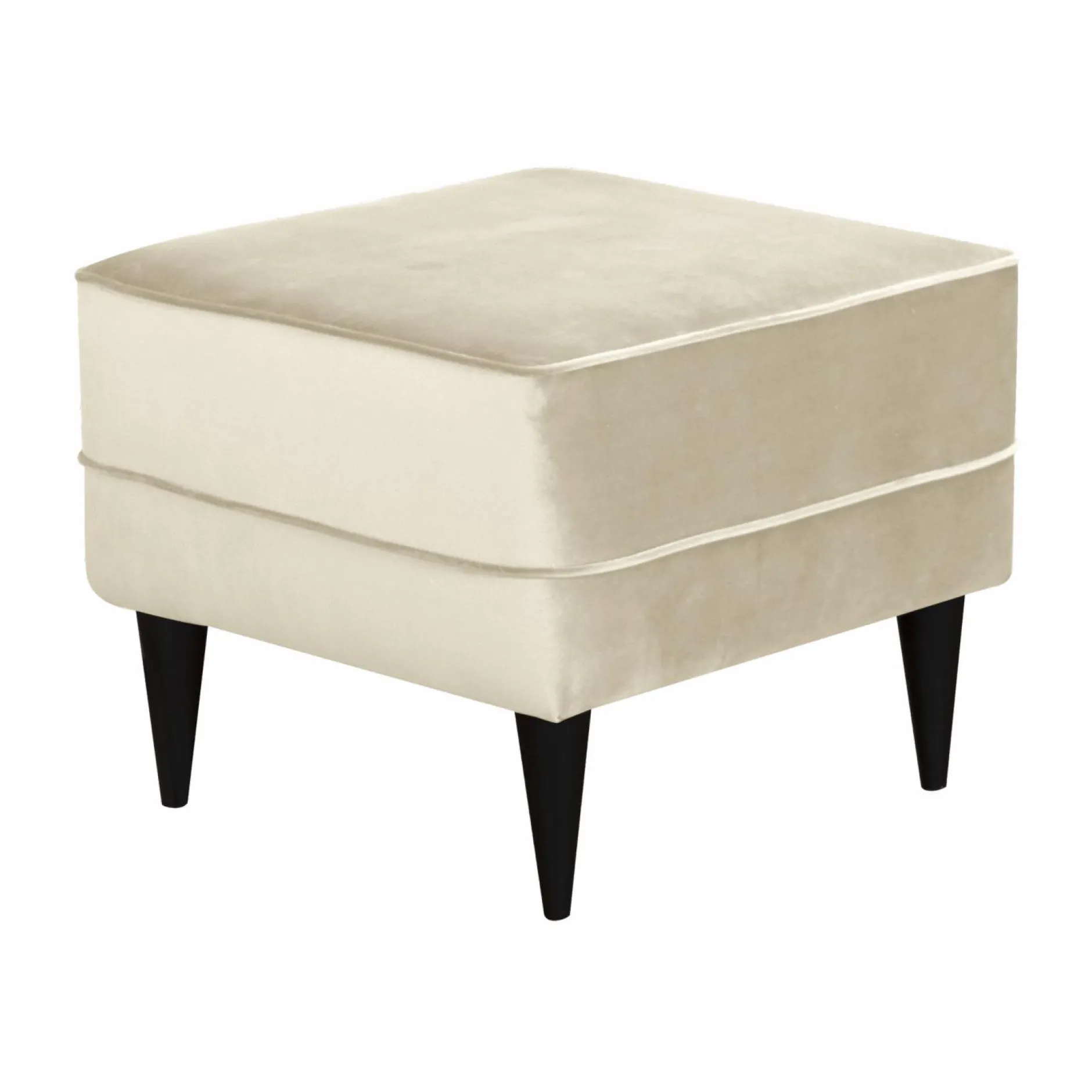 Repose-Pieds>Camif Repose-pieds velours Oscar - Ecru