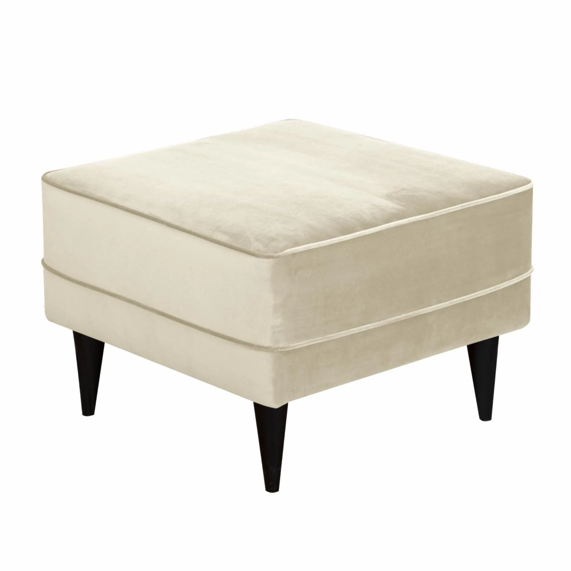 Repose-Pieds>Camif Repose-pieds velours Oscar - Ecru