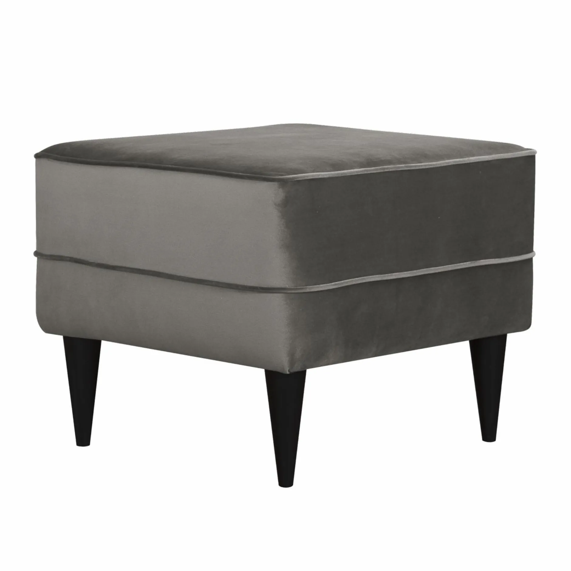 Repose-Pieds>Camif Repose-pieds velours Oscar - Gris Clair