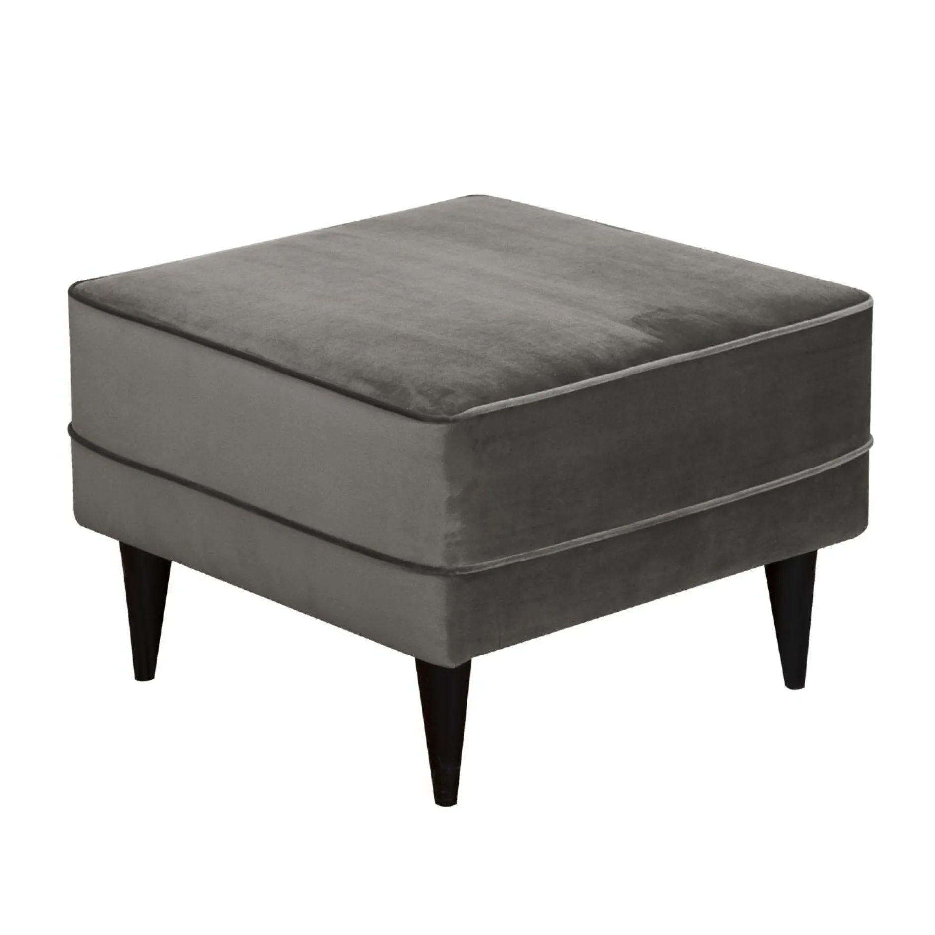 Repose-Pieds>Camif Repose-pieds velours Oscar - Gris Clair