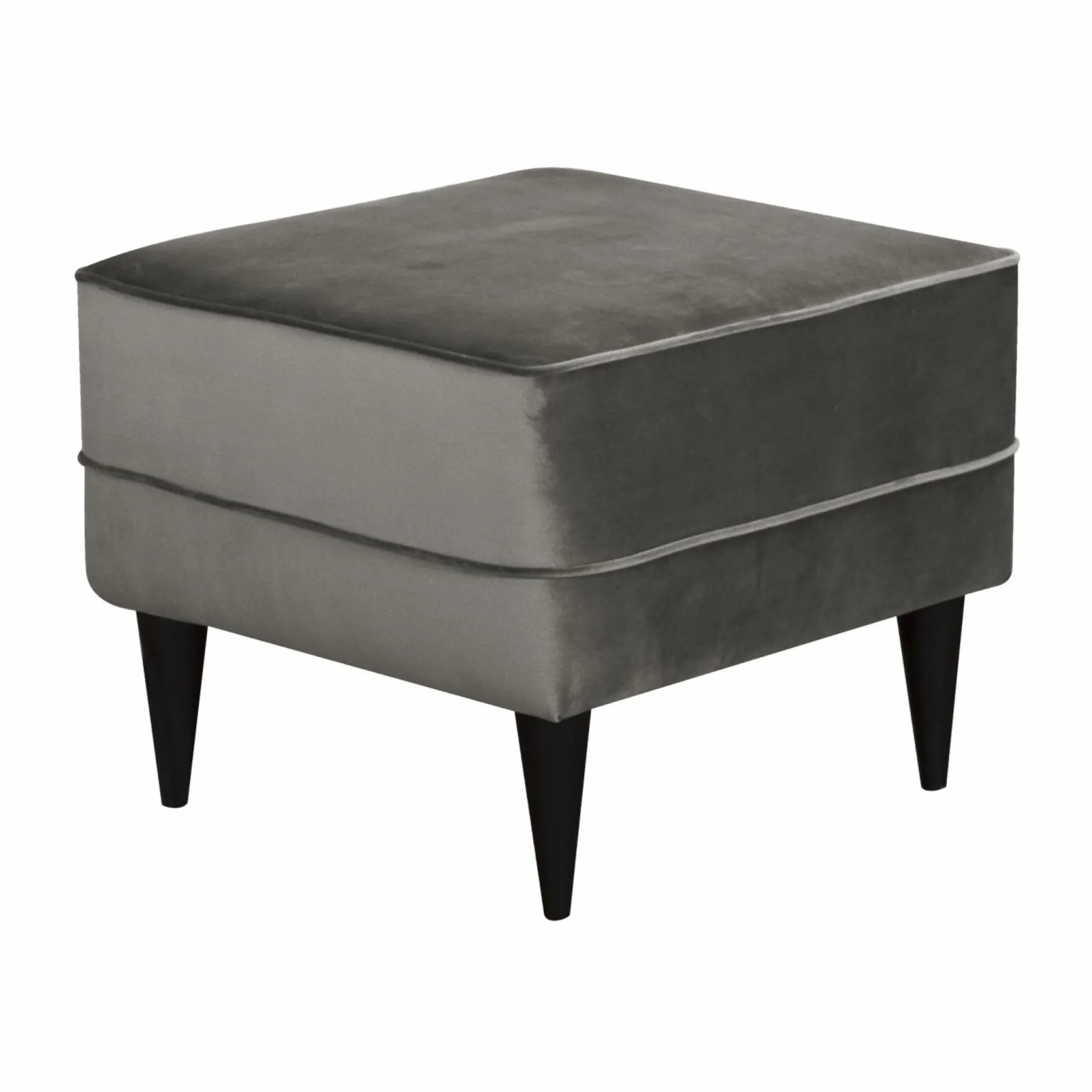 Repose-Pieds>Camif Repose-pieds velours Oscar - Gris Clair