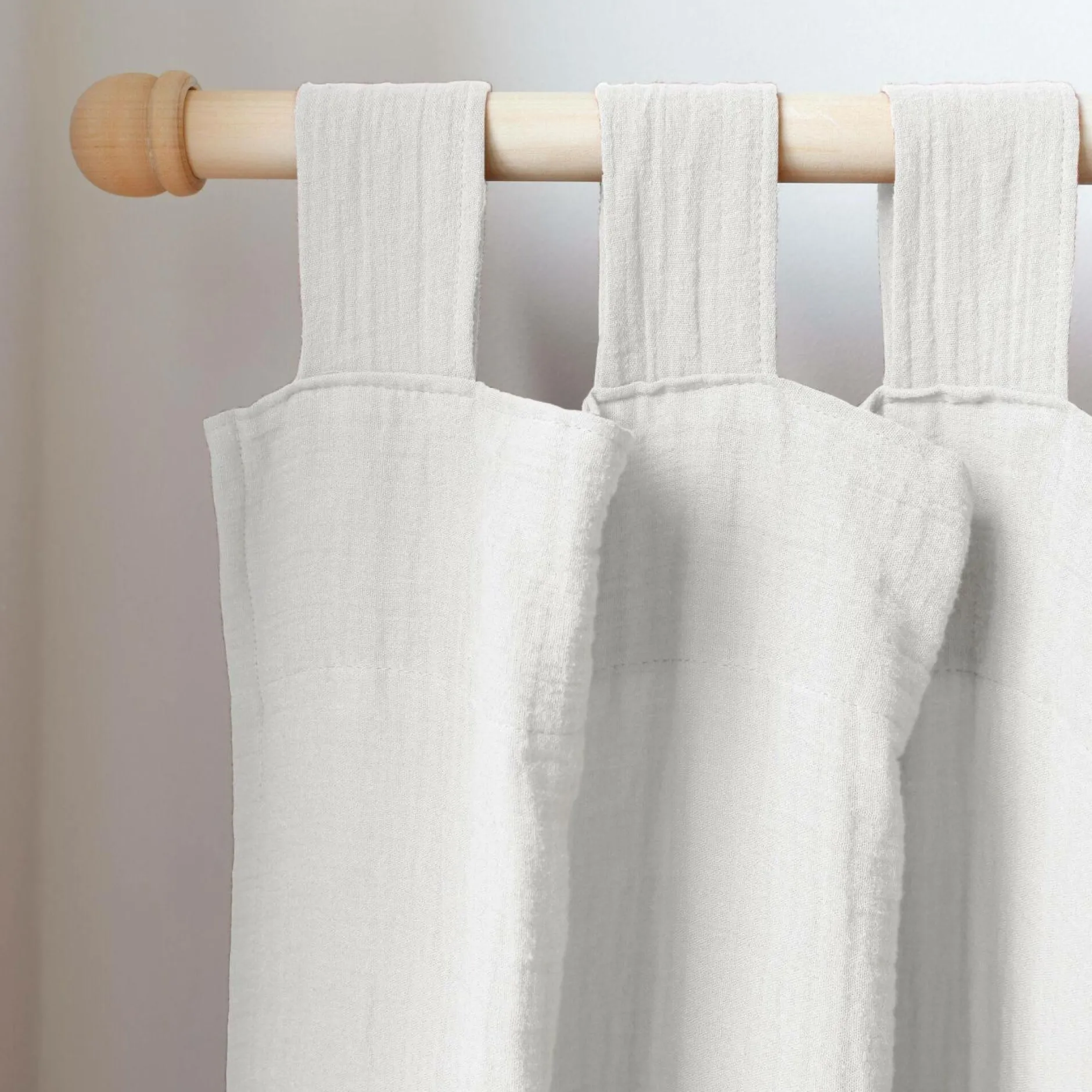 Rideaux Et Voilage|Rideaux Et Voilage>Camif Rideau à pattes gaze de coton Cybelle - Blanc