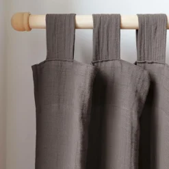 Rideaux Et Voilage|Rideaux Et Voilage></noscript>Camif Rideau à pattes gaze de coton Cybelle - Taupe