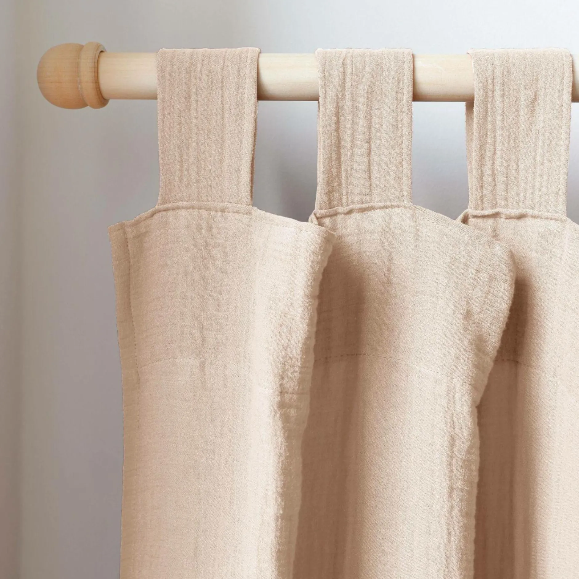 Rideaux Et Voilage|Rideaux Et Voilage>Camif Rideau à pattes gaze de coton Cybelle - Naturel