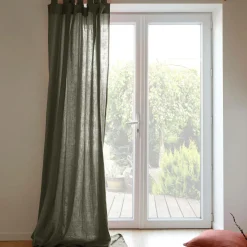 Rideaux Et Voilage|Rideaux Et Voilage>Camif Rideau à pattes gaze de coton Cybelle - Thym