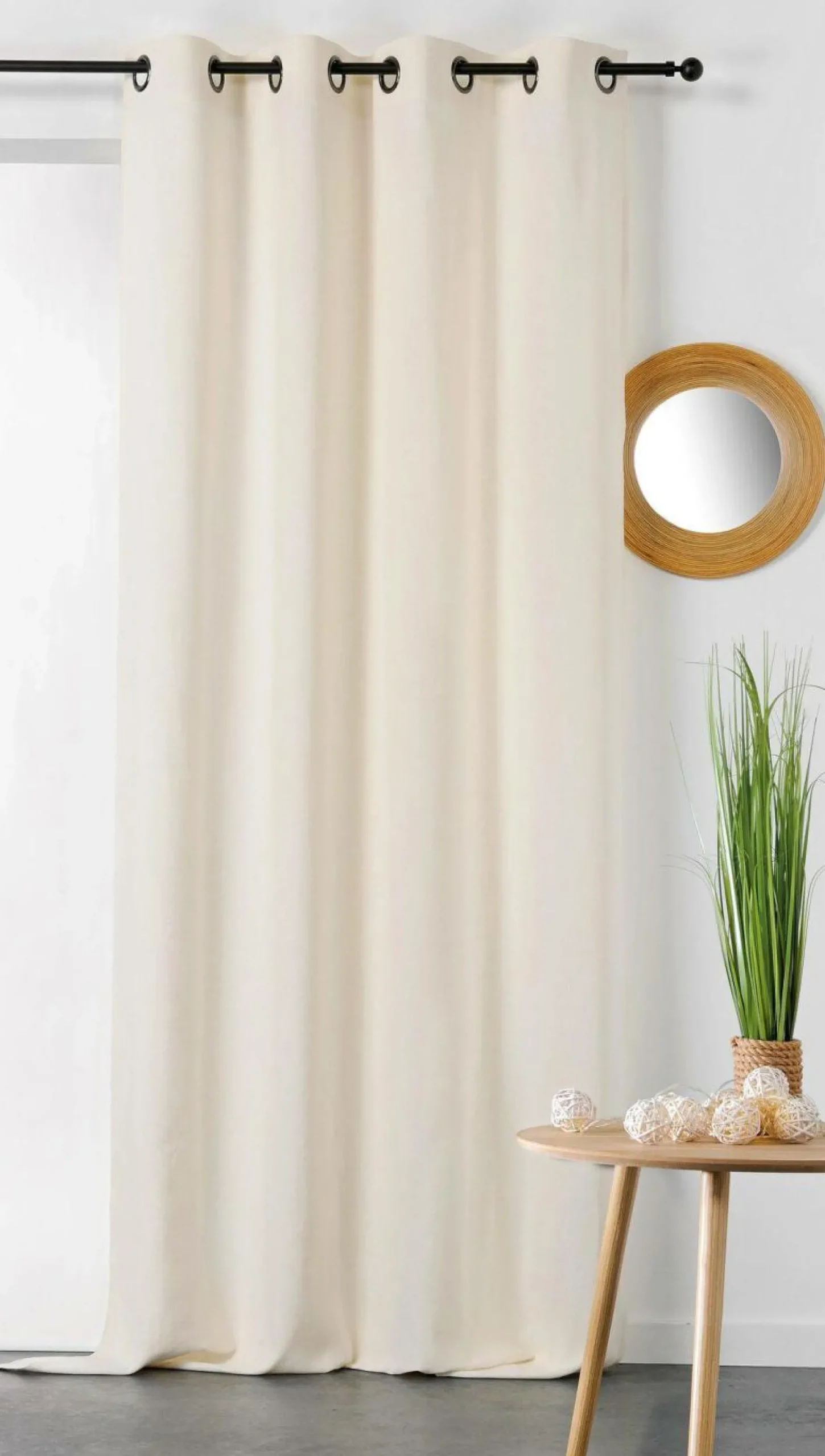 Rideaux Et Voilage|Rideaux Et Voilage>Camif Rideau chanvre Léopold - - 135 x 240 cm Blanc cassé