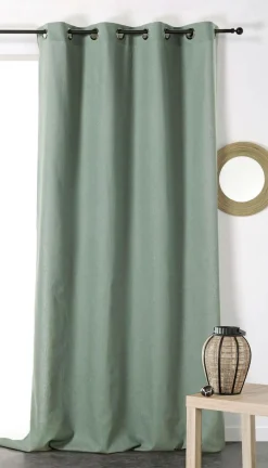 Rideaux Et Voilage|Rideaux Et Voilage>Camif Rideau coton lin Loïs - - 135 x 260 cm Vert d'eau