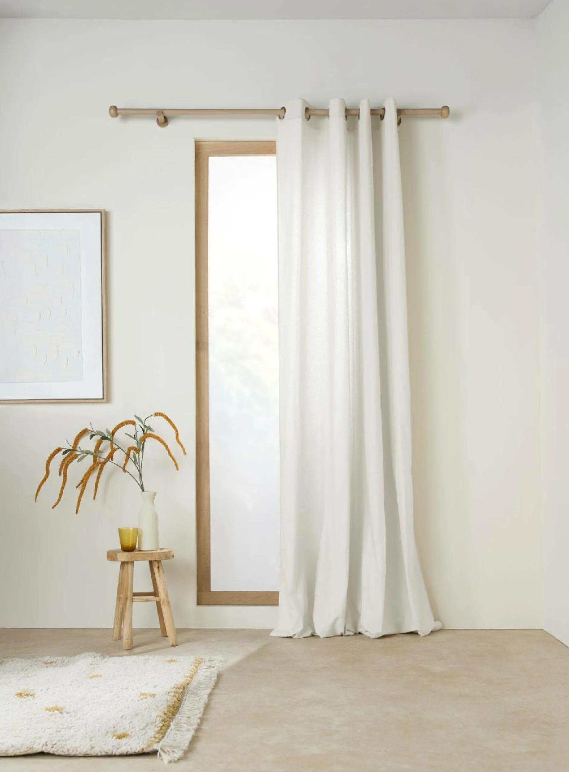 Rideaux Et Voilage|Rideaux Et Voilage>Camif Rideau coton lin Valentine - Blanc