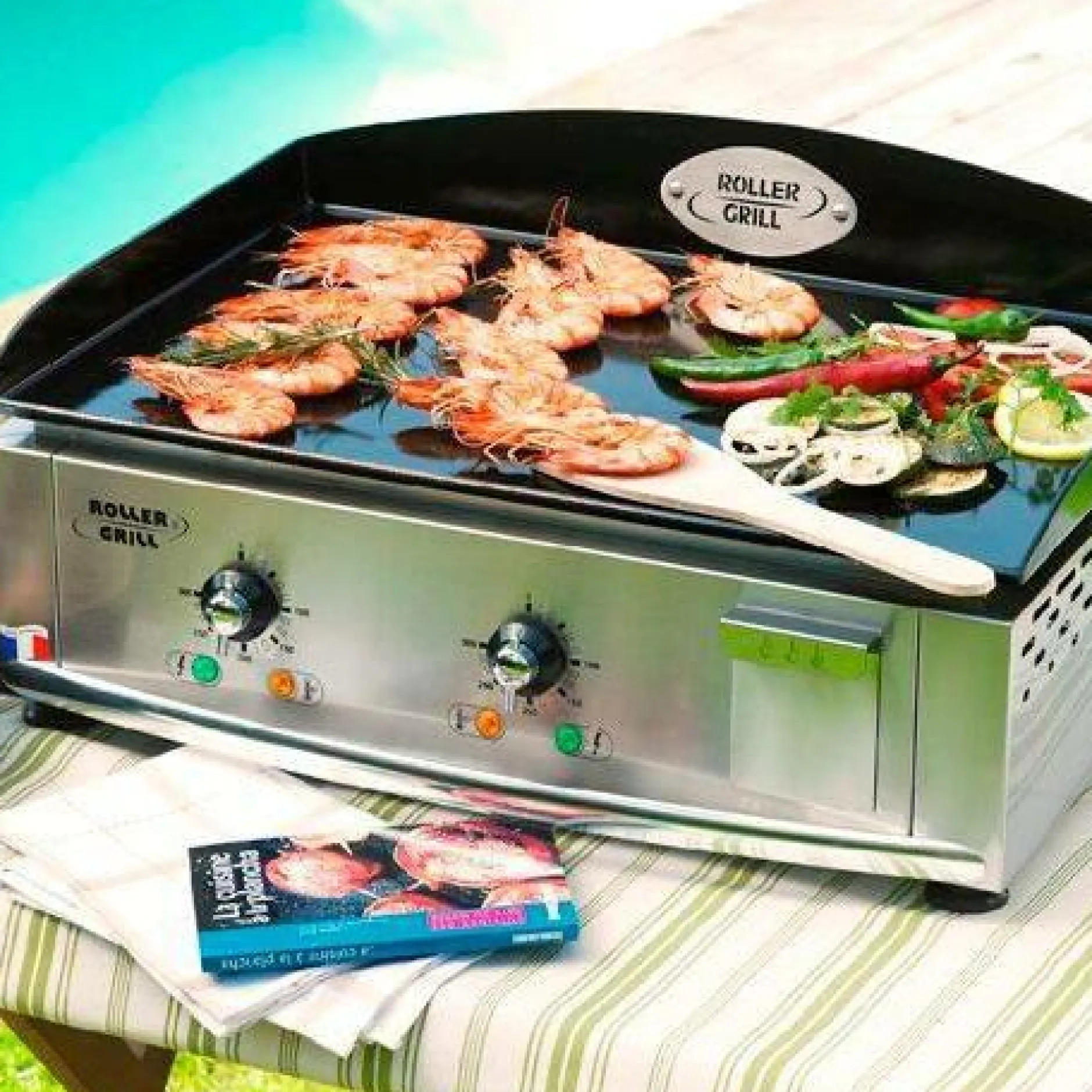 Ensembles Planchas Et Dessertes>Camif ROLLER GRILL Ensemble Plancha 600x400 électrique + desserte