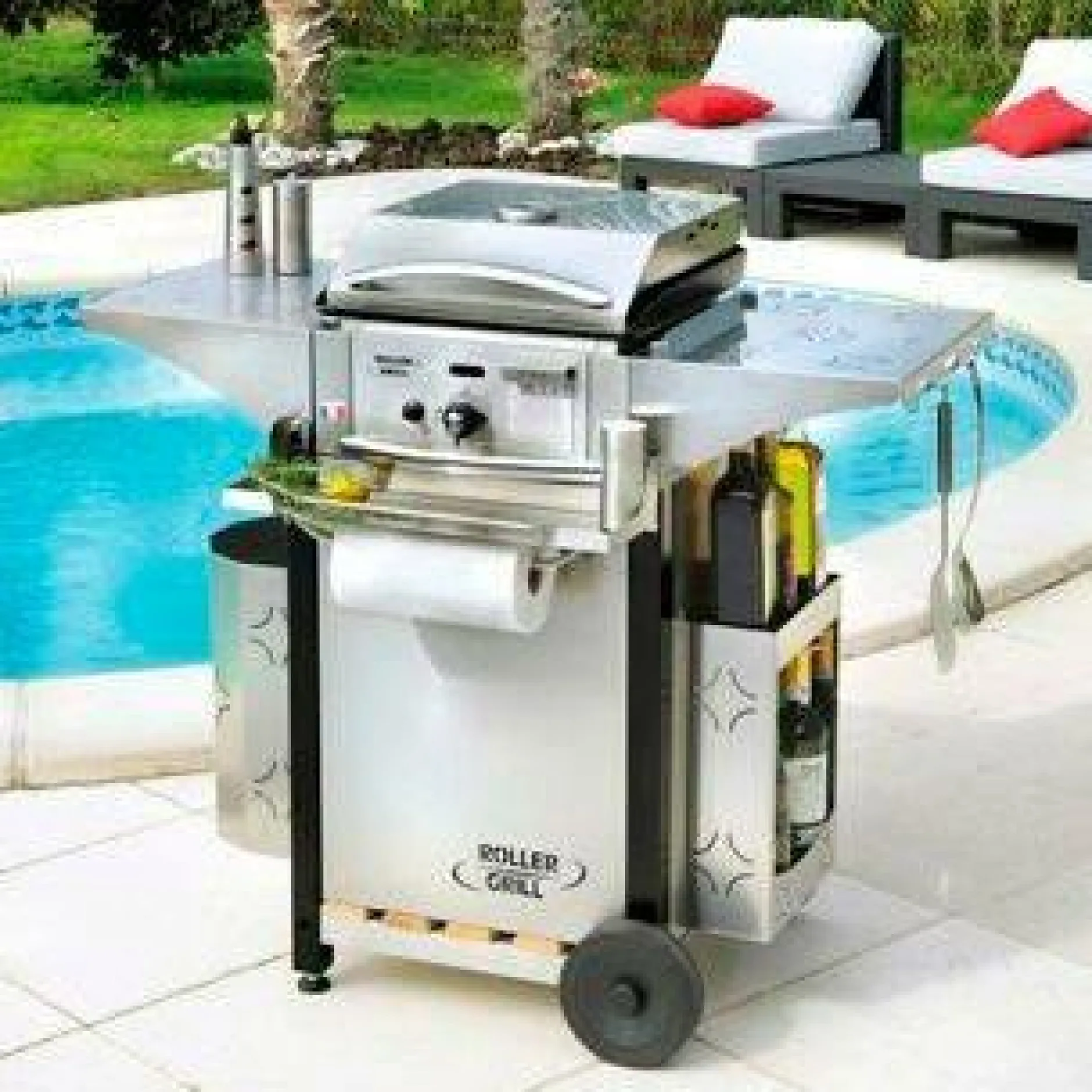 Accessoires Planchas Et Barbecues>Camif ROLLER GRILL Support essuie-tout et porte-condiments pour désserte CHPS400