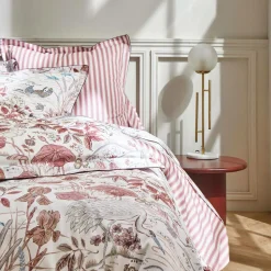 Draps|Taies D'Oreiller>Camif SANDERSON Drap satin Water garden - - 180 x 290 cm Rose