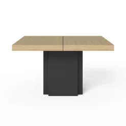 Tables À Manger|Tables></noscript>Camif Table à manger carrée décor bois et noir pied central 6 personnes Dusk - Chêne/Noir