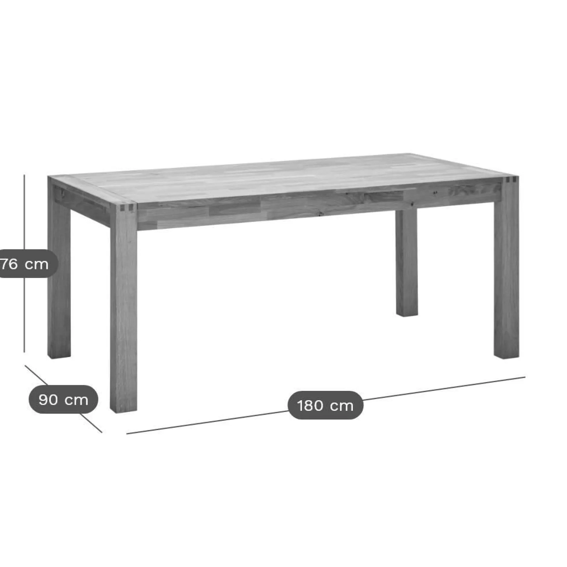 Tables À Manger|Tables>Camif Table à manger rectangulaire chêne massif 6 personnes avec rallonges en option Luminescence