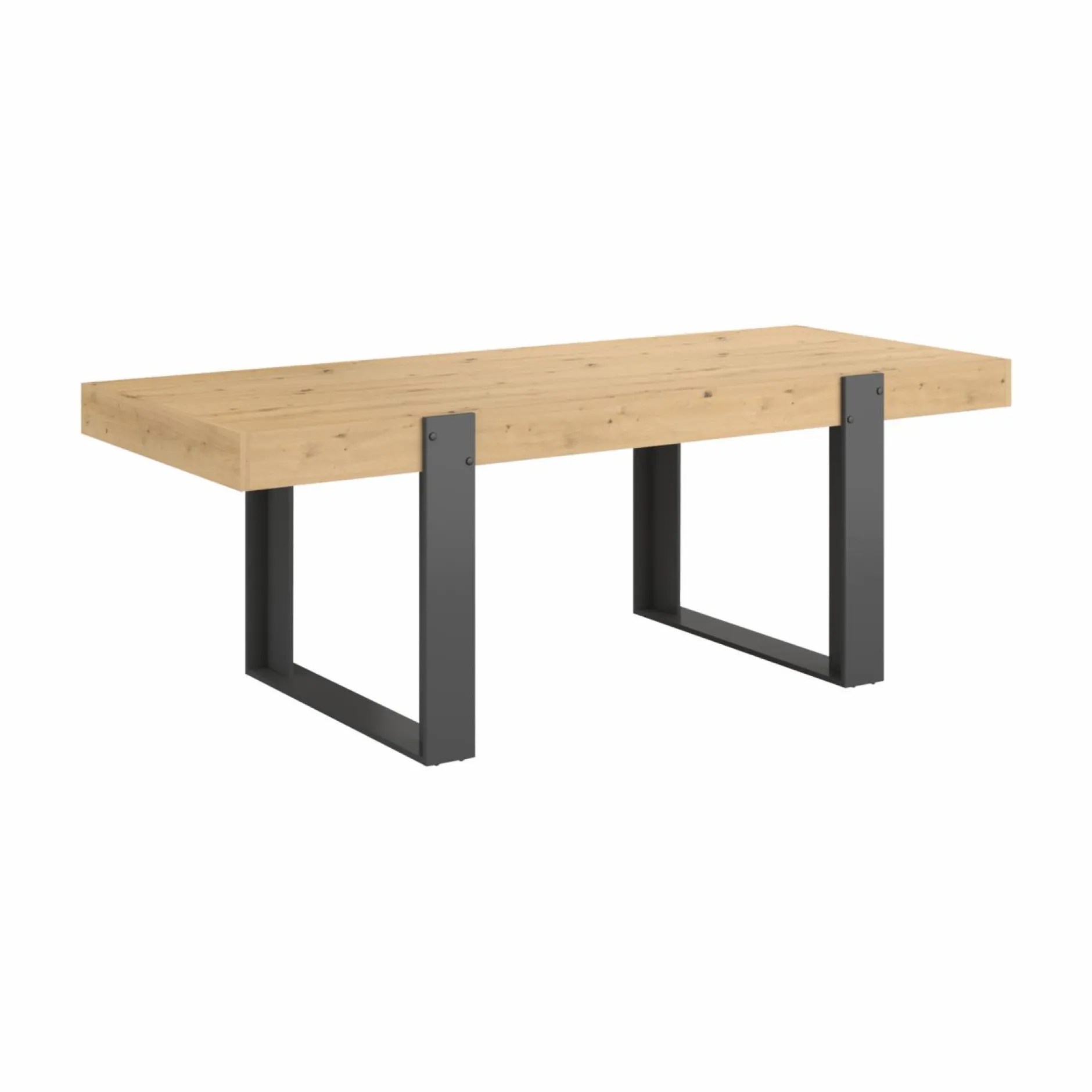 Tables À Manger|Tables>Camif Table à manger rectangulaire décor bois et noir 6 personnes Pippa