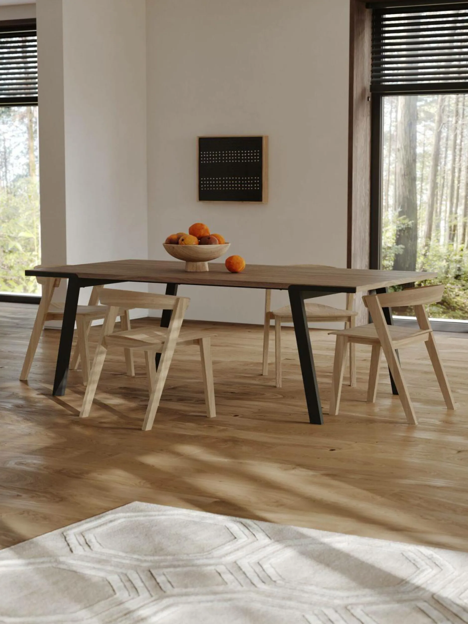 Tables À Manger|Tables>Camif Table à manger rectangulaire bois pieds métal noir 6 personnes Drift - Noir/Noyer