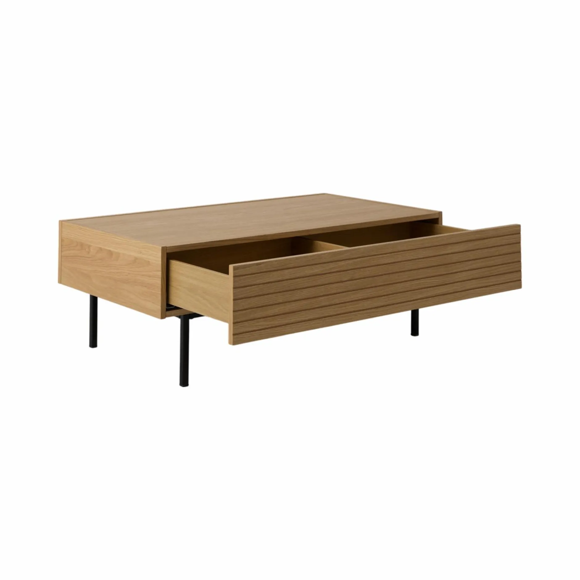 Tables Basses>Camif Table basse avec tiroir bois pieds métal Alex