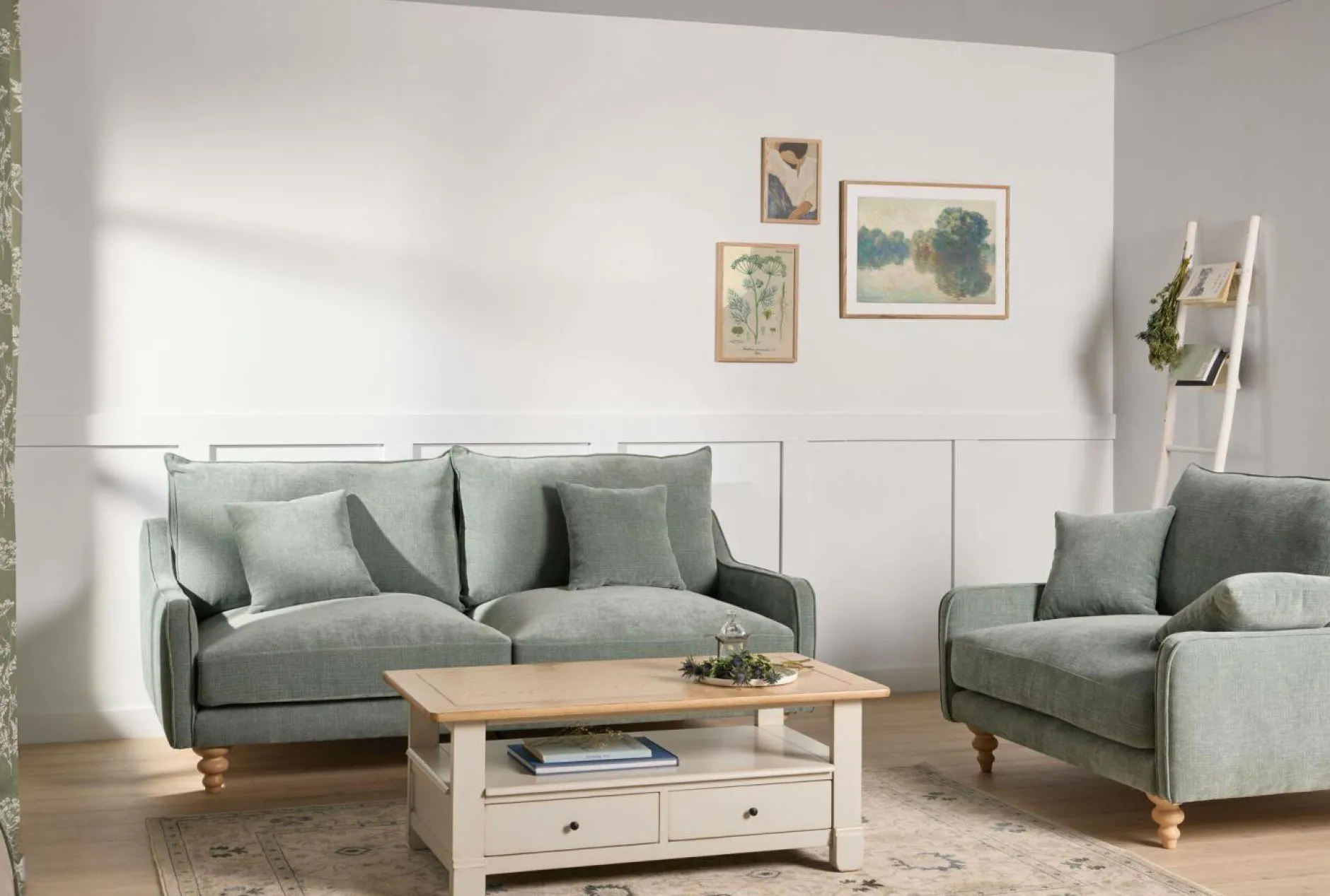 Tables Basses>Camif Table basse bois massif 2 tiroirs Embellie - Blanc