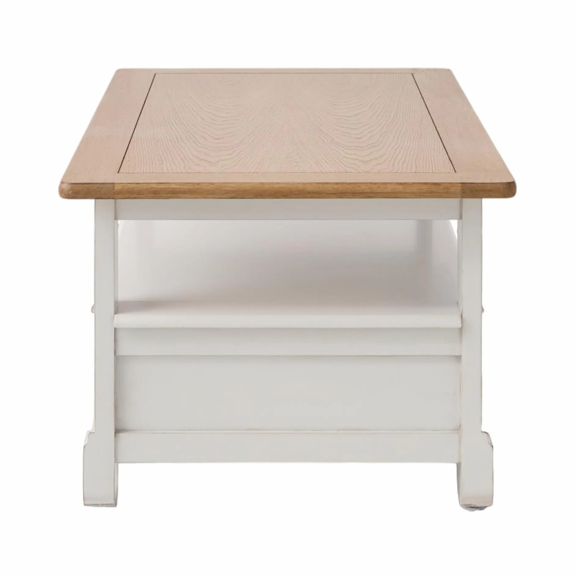 Tables Basses>Camif Table basse bois massif 2 tiroirs Embellie - Blanc