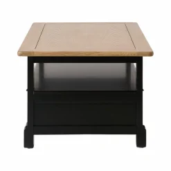 Tables Basses></noscript>Camif Table basse bois massif 2 tiroirs Embellie - Noir
