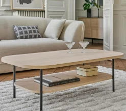 Tables Basses>Camif Table basse décor bois pieds métal Mila