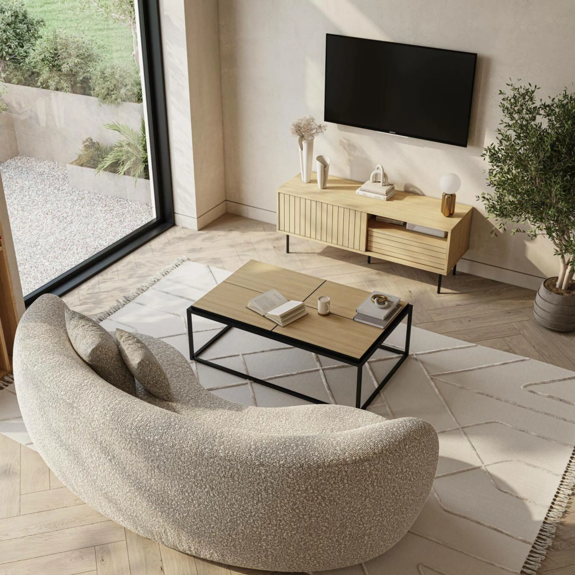 Tables Basses>Camif Table basse rectangulaire 4 plateaux Taline