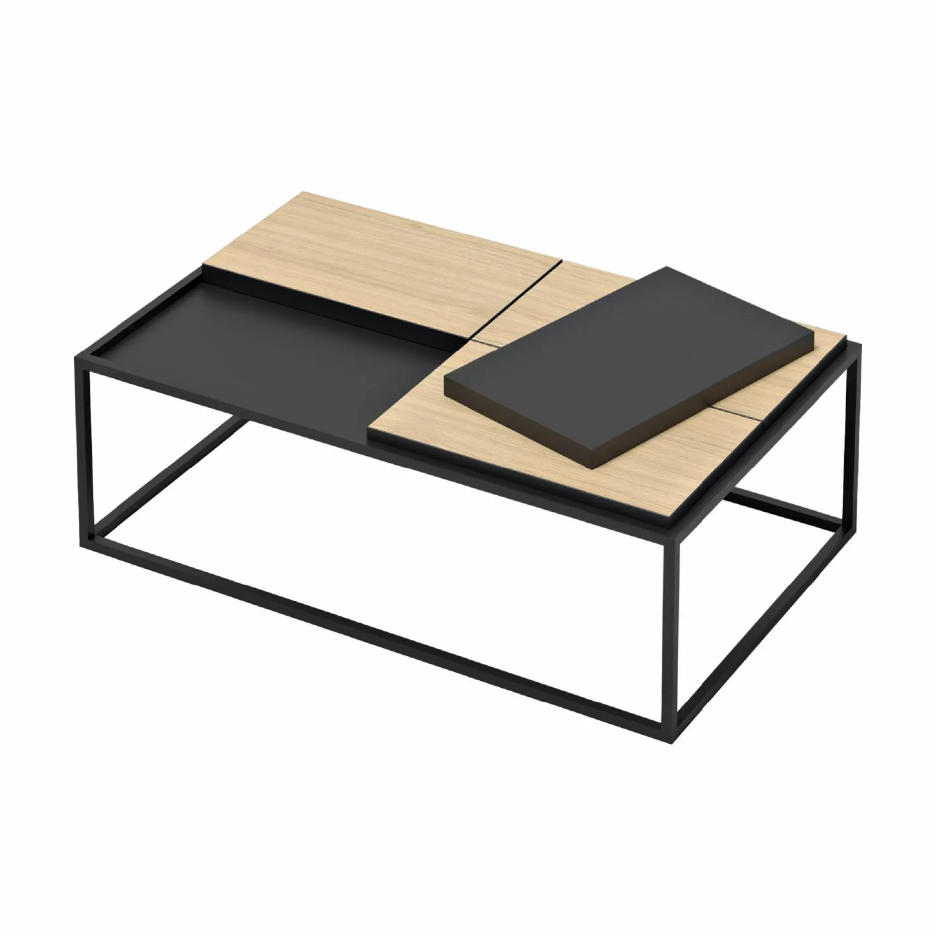 Tables Basses>Camif Table basse rectangulaire 4 plateaux Taline