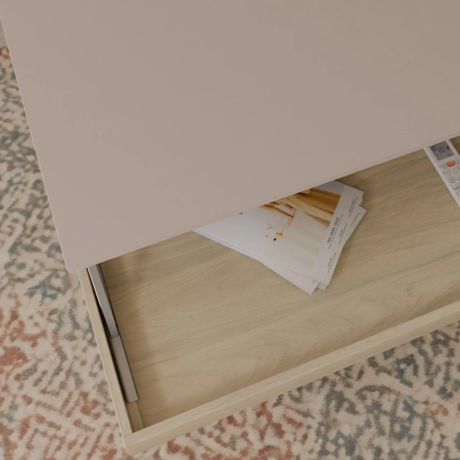 Tables Basses>Camif Table basse relevable décor bois Gabriela - Chêne blanchi/Lin