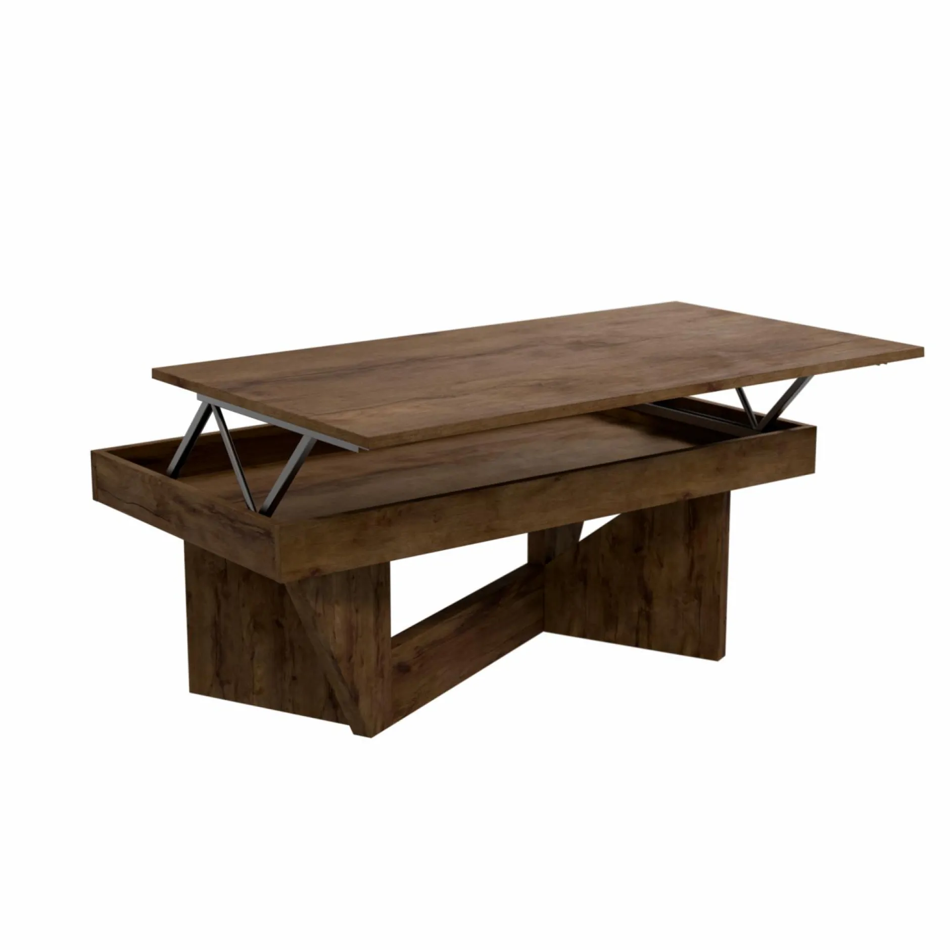 Tables Basses>Camif Table basse relevable décor bois Gabriela - Noyer