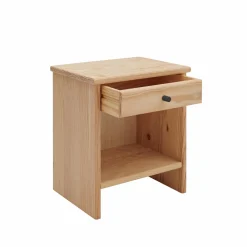 Tables De Chevet|Tables De Chevet></noscript>Camif Table de chevet 1 tiroir bois massif Iris - - Poignées Noir Naturel