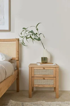 Tables De Chevet|Tables De Chevet>Camif Table de chevet 2 tiroirs chêne massif Capucine