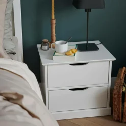 Tables De Chevet|Tables De Chevet>Camif Table de chevet 2 tirois bois massif Théa