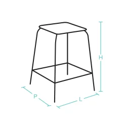 Tabourets>Camif Tabouret bois massif Edgar