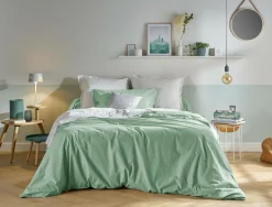 Taies D'Oreiller>Camif Taie coton bio Fil & Sens - - Taie d'oreiller 50 x 75 cm Vert d'Eau