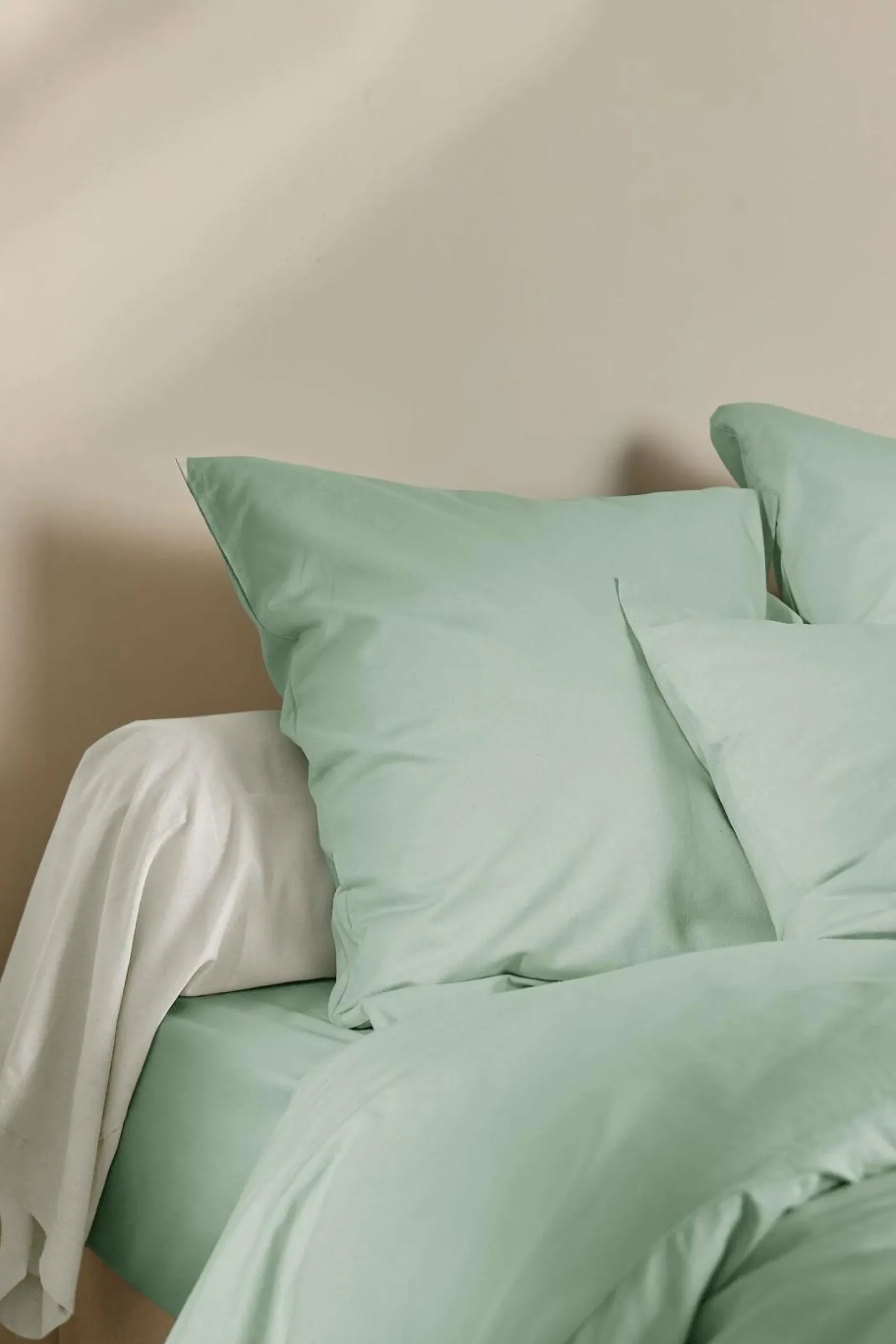 Taies D'Oreiller>Camif Taie d'oreiller coton lin Valentine - - 65 x 65 cm Bleu écume