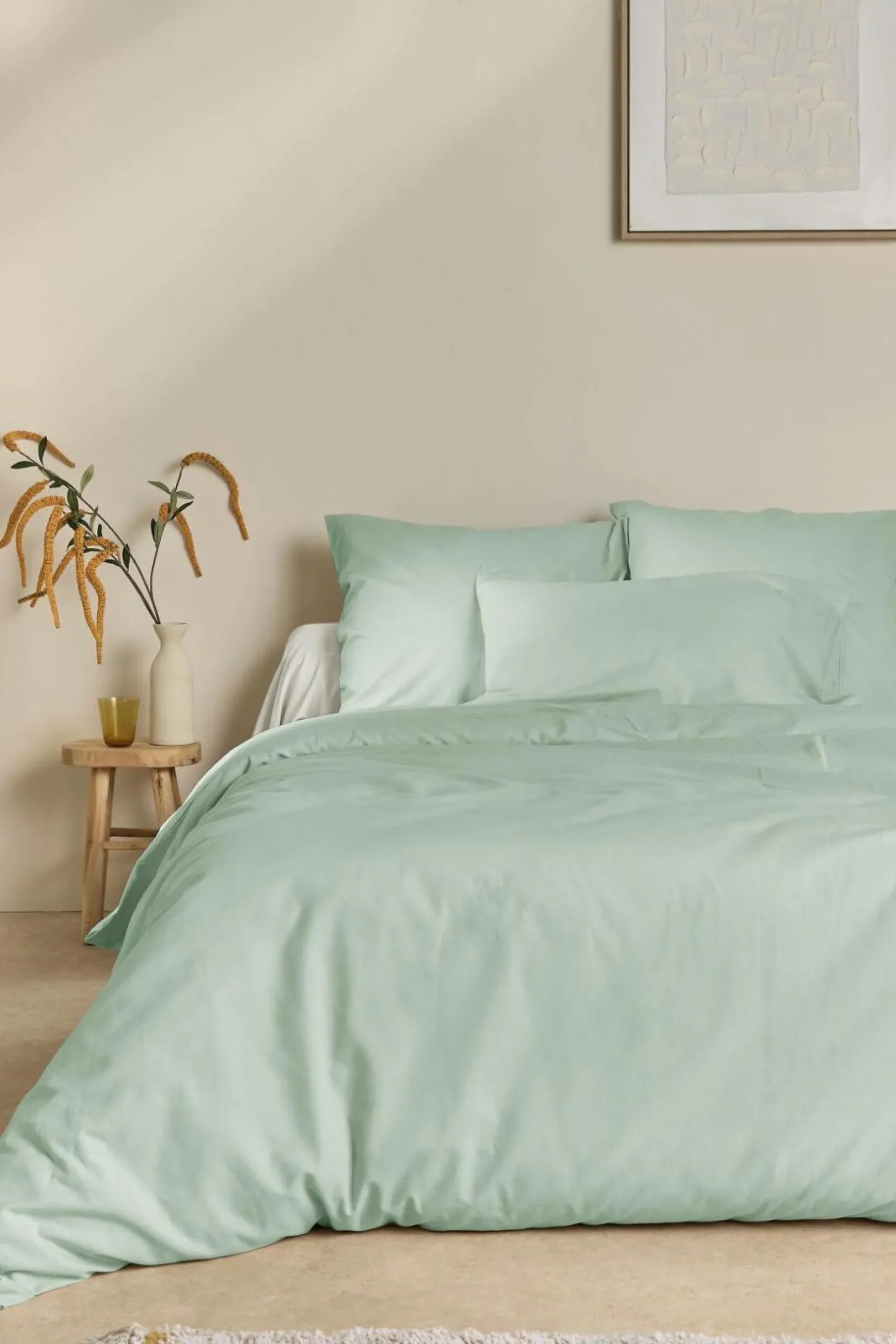 Taies D'Oreiller>Camif Taie d'oreiller coton lin Valentine - - 65 x 65 cm Bleu écume