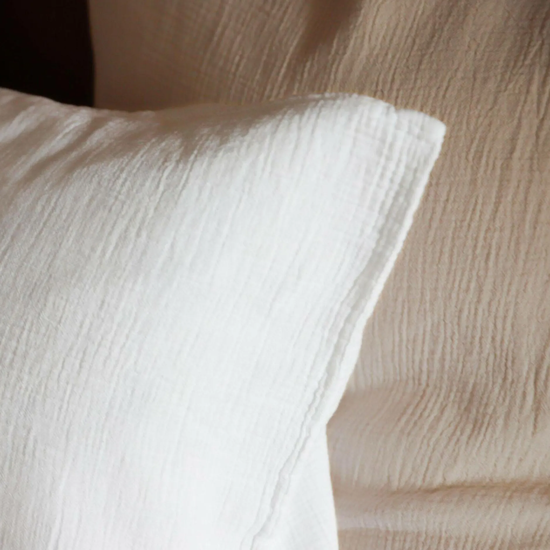 Taies D'Oreiller>Camif Taie d'oreiller gaze de coton bio Lou - - 50 x 70 cm Blanc