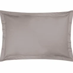 Taies D'Oreiller>Camif Taie d'oreiller percale bio Elise - - Taie d'oreiller 50 x 75 cm Gris Mastic