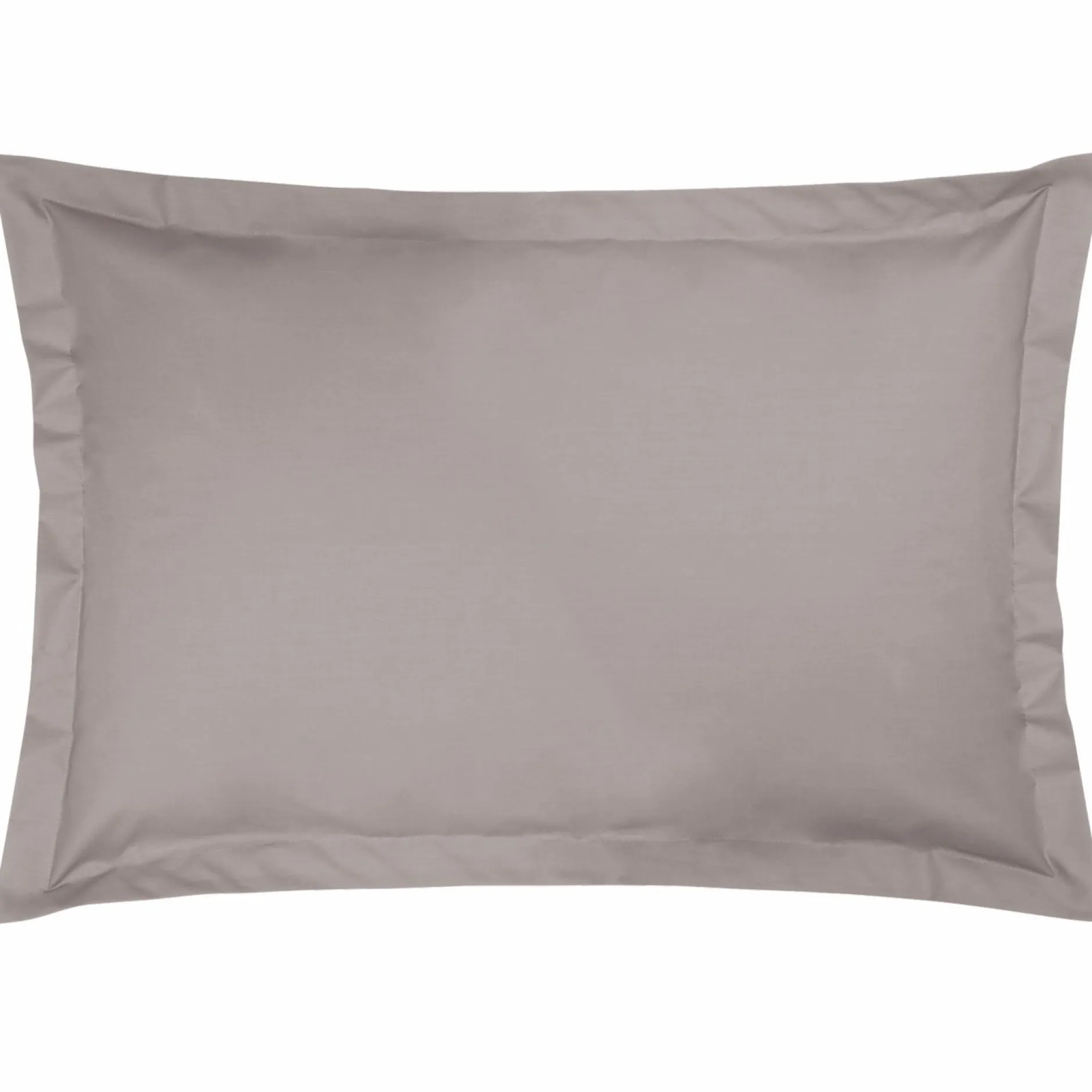 Taies D'Oreiller>Camif Taie d'oreiller percale bio Elise - - Taie d'oreiller 50 x 75 cm Gris Mastic