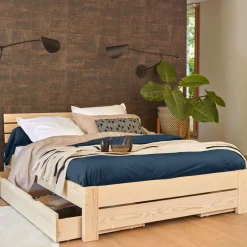 Taies D'Oreiller>Camif Taie d'oreiller percale bio Elise - - Taie d'oreiller 65 x 65 cm Bleu Nuit