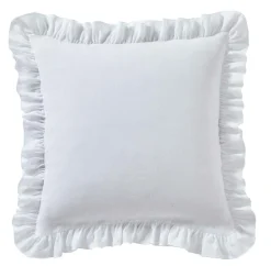 Taies D'Oreiller>Camif Taie d'oreiller volant froncé lin Suzette - - 65 x 65 cm Blanc