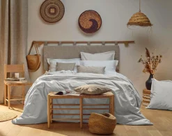 Taies D'Oreiller>Camif Taie percale bio Elise - - Taie d'oreiller 65 x 65 cm Galet