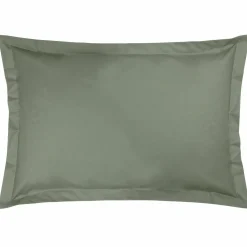 Taies D'Oreiller>Camif Taie percale bio Elise - - Taie d'oreiller 50 x 75 cm Lichen Vert