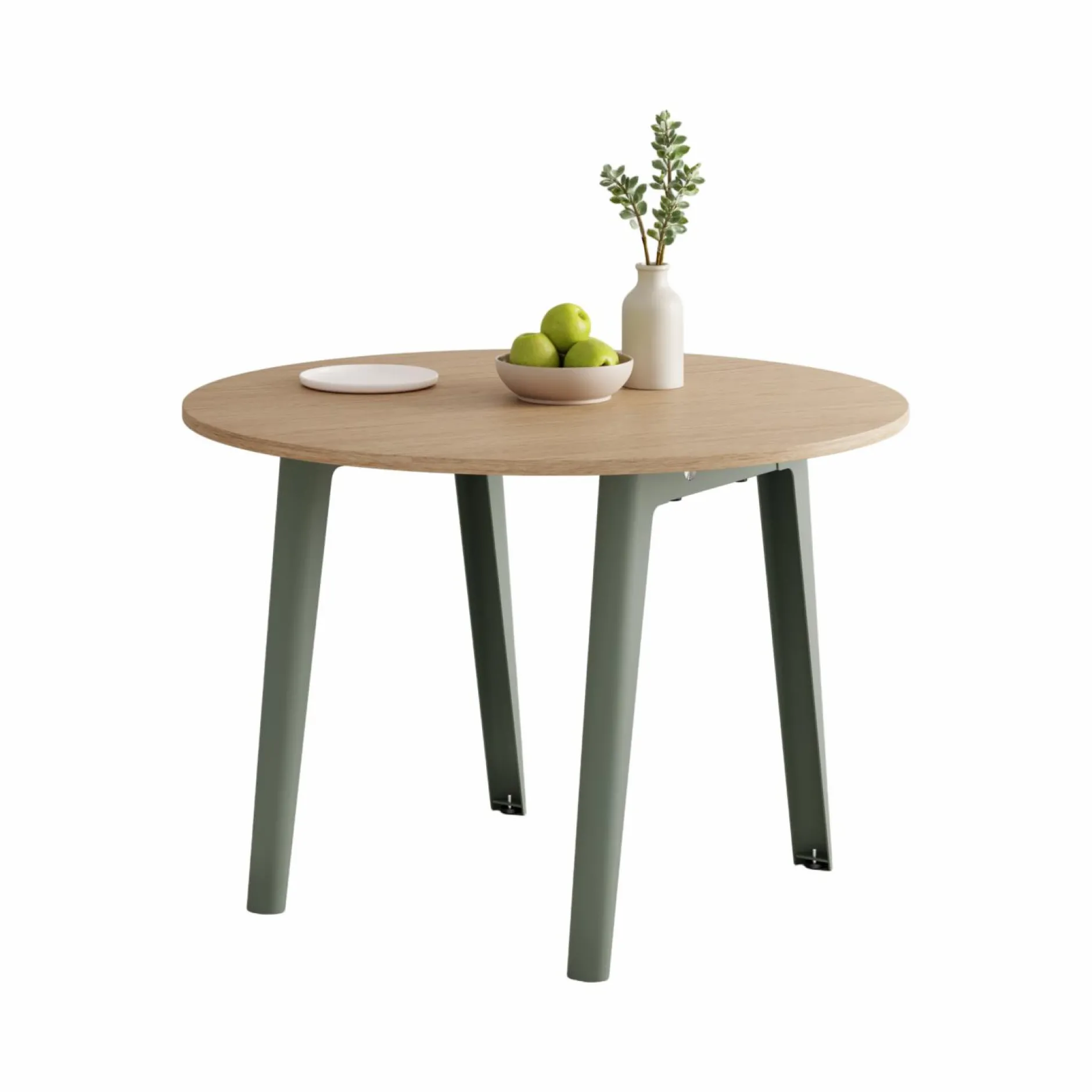 Tables À Manger|Tables>Camif TIPTOE Table à manger ronde bois pieds métal 4 personnes New Modern - Gris Eucalyptus