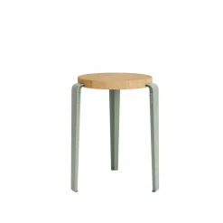 Tabourets>Camif TIPTOE Tabouret Lou chêne - Gris Eucalyptus